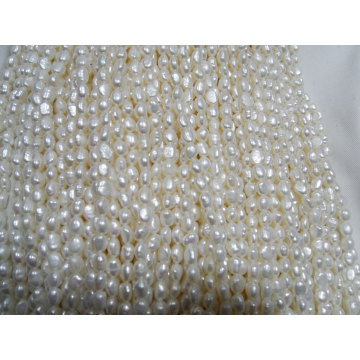 6-7mm brides de perles d&#39;eau douce Nugget blanc (ES391)